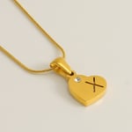 Gold color / 1 Piece Simple Series Simple Letter X Stainless Steel  Gold Color Rhinestone Unisex Pendant Necklaces Picture24